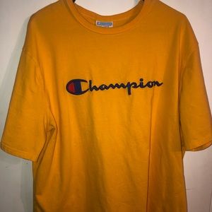 Champion Gold tshirt with sewn on logo